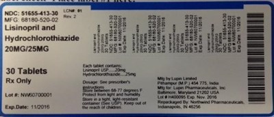 Lisinopril HCTZ 20_ 25MG 51655-413.jpg Lisinopril HCTZ 20_25mg 51655-413 - Lisinopril HCTZ 20 25MG 51655 413
